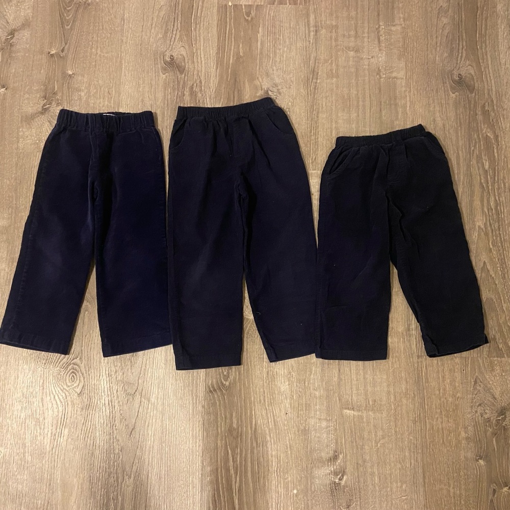 Navy Blue Corduroy Boys Pull On Pants